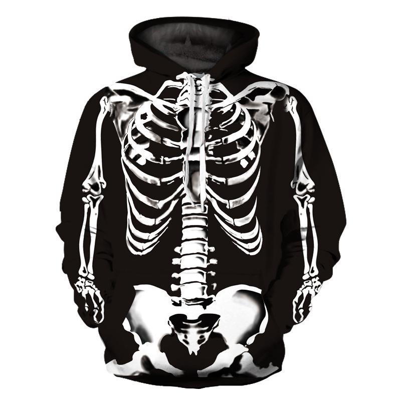 Hoodies & Sweatshirts | Grunge Punk Spring Autumn Long Sleeve Casual Skull Printed Hooded Zipper Sweatshirt  – Guys Clothing Guys