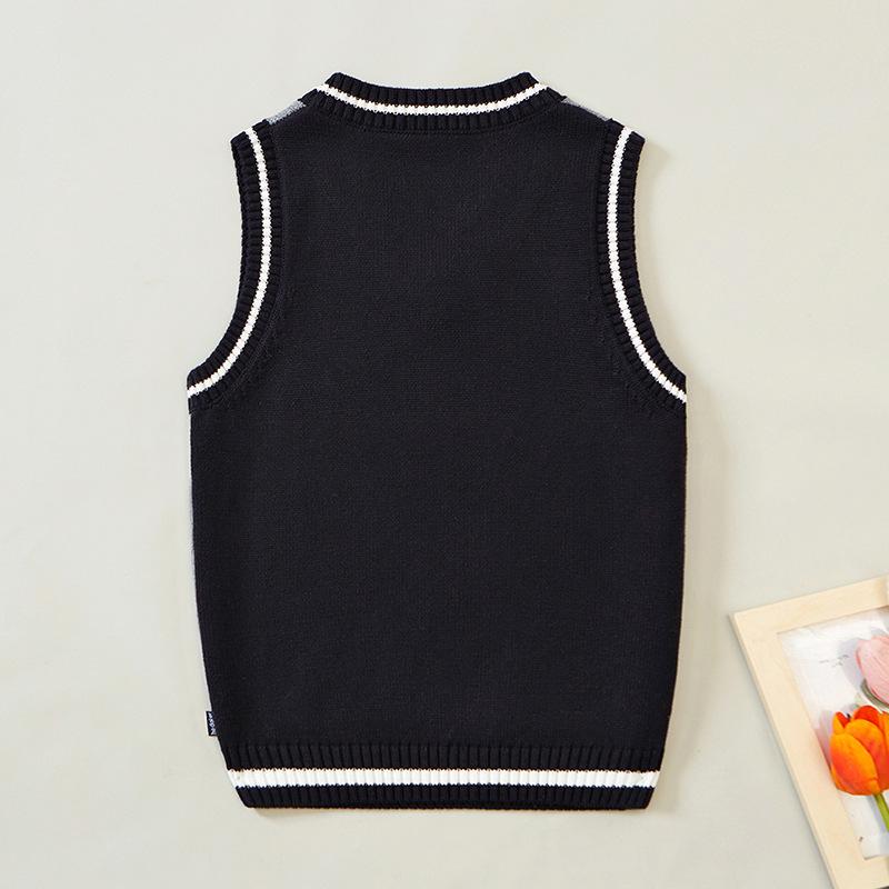 Knitwear | Academia Cross Embroidery Contrast Binding Sweater Vest For Halloween, School  – Guys Clothing Guys