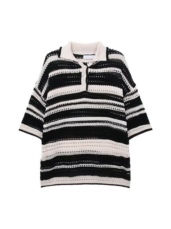 Knitwear | Street Life Striped Knit Top With Front Buttons, Holiday Casual Wear, School  – Guys Clothing Guys