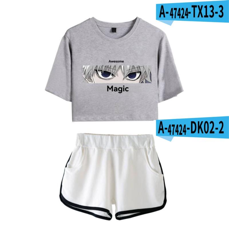 Sets | Anime 2Pcs/Set Anime Printed Short Sleeve T-Shirt And Shorts, Suitable For Daily Wear In Spring And Summer, School  – Guys Clothing Guys