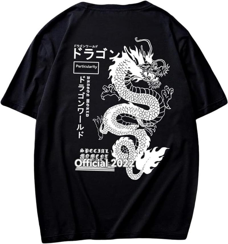 Sets | Anime Chinese Dragon Printed Short Sleeve T-Shirt And Shorts Set, School  – Guys Clothing Guys